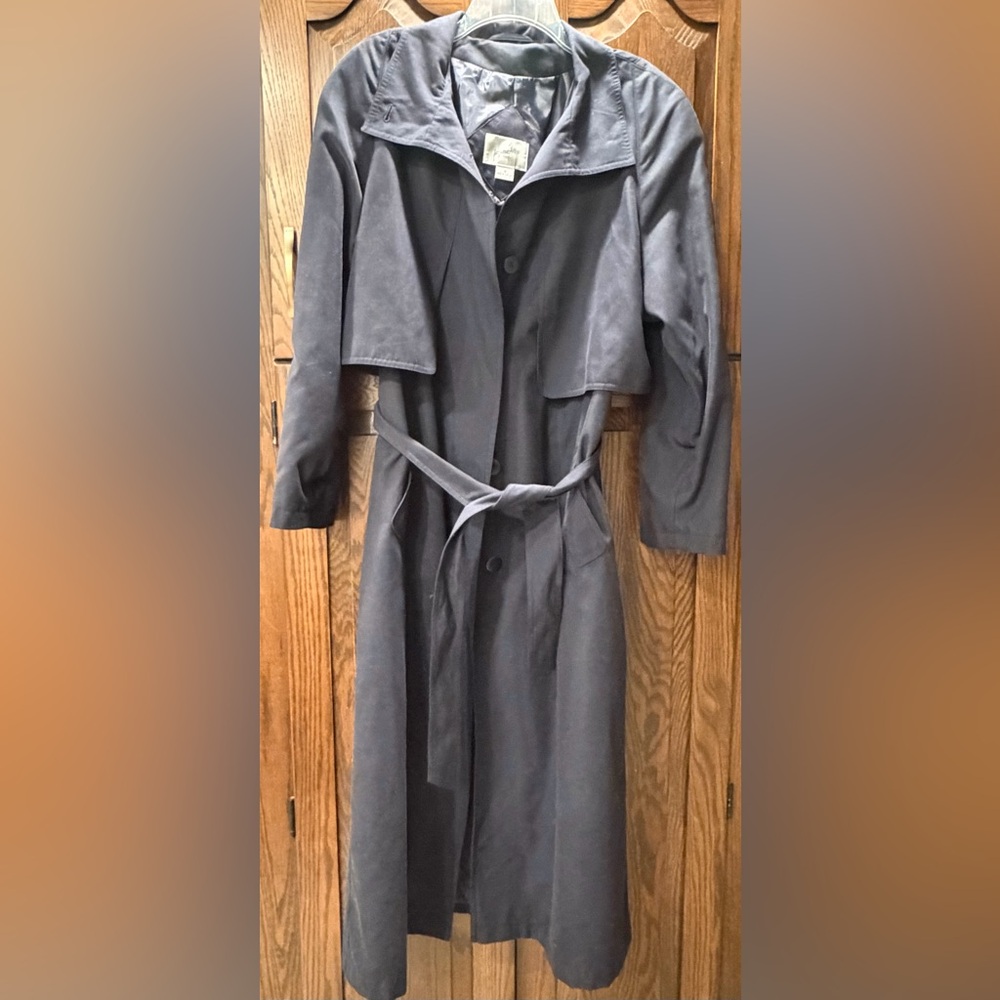 Jacquline Ferrar Women's Blue Size 10 Belted Trench Coat
